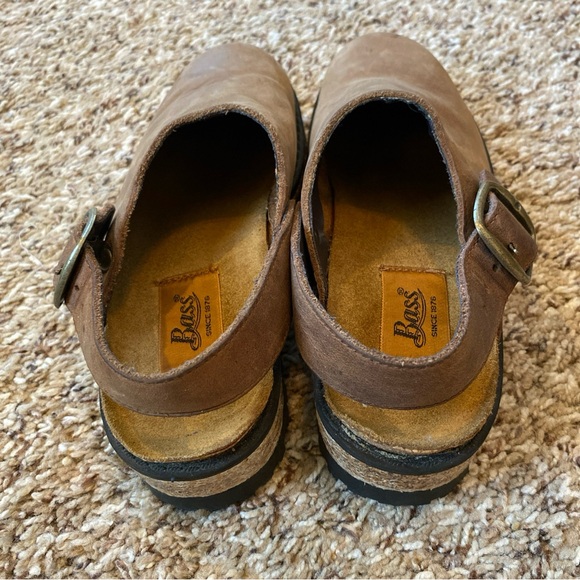 Bass Leather Slingback Clogs Brown Size 5.5 - Picture 2 of 5